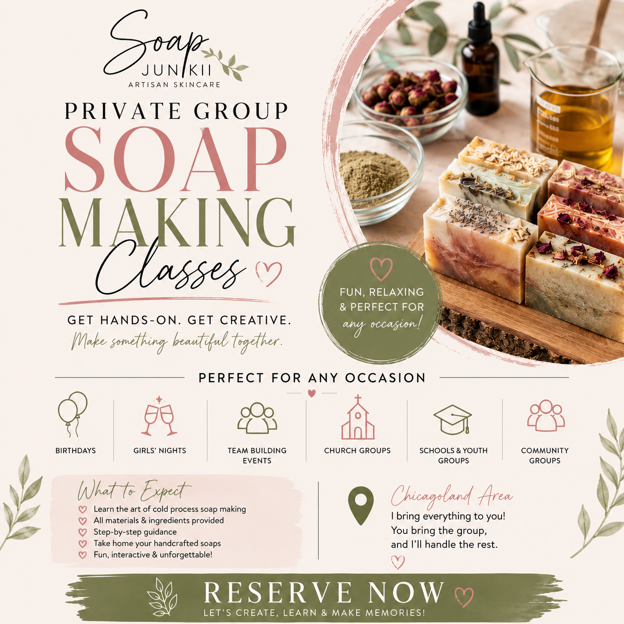 Private Soap Making Party Experience